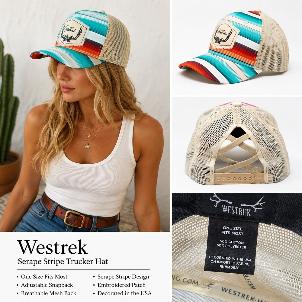 Westrek Trucker Hat Multicolor One Size Mesh Back Deer Patch Classic Country
